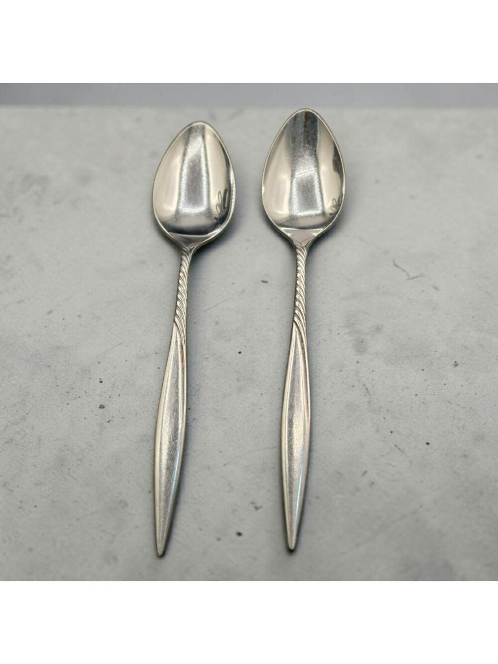 Orleans Silver Stainless Japan Teaspoons Vintage Flatware Set Of 2 1960s